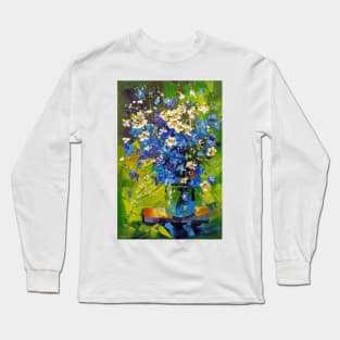 A bouquet of meadow blue flowers Long Sleeve T-Shirt